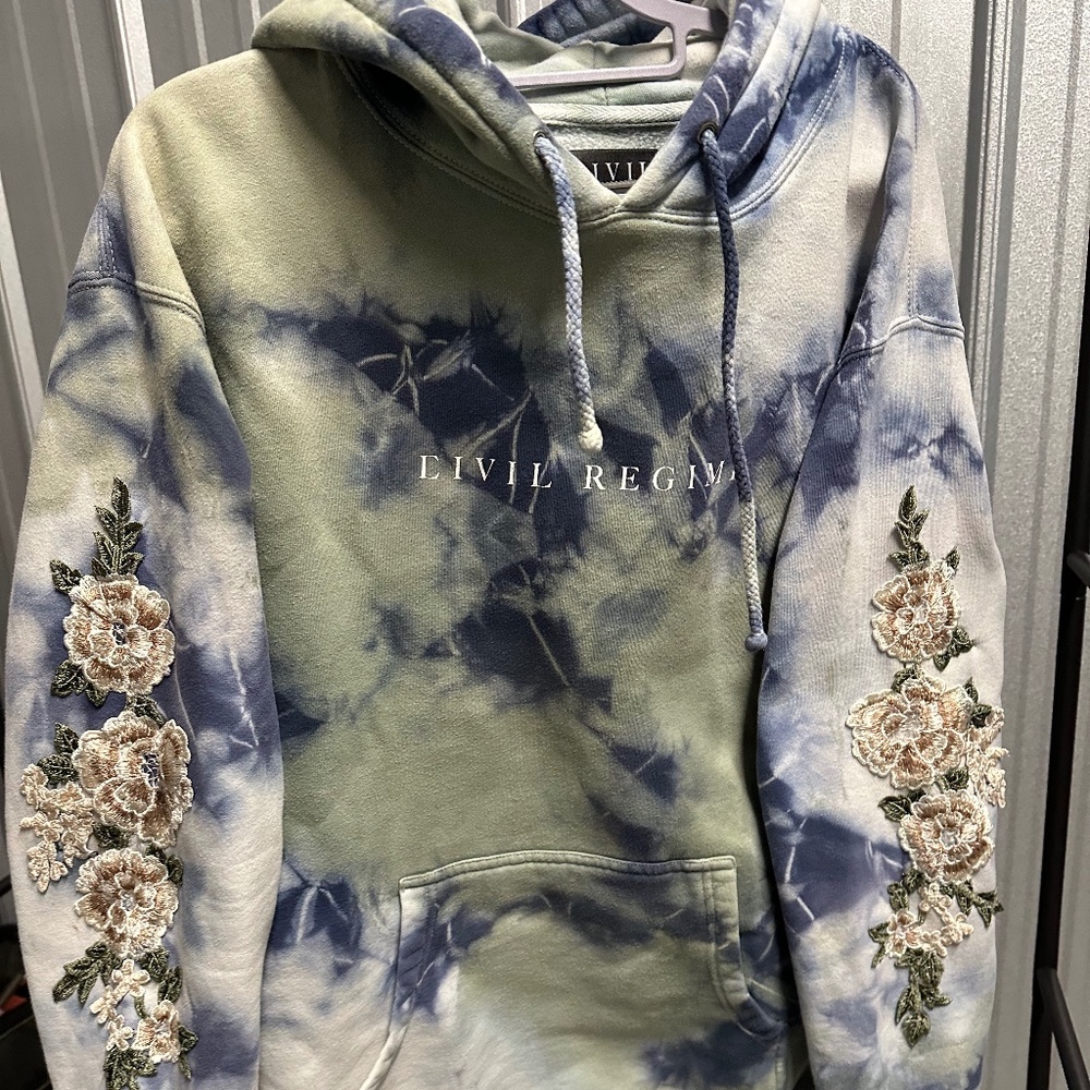 Civil Regime Men's Hoodie with Embroidered Roses